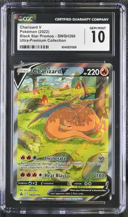 2022 Pokemon Black Star Promos Charizard V #SWSH260 CGC 10 - Image 1