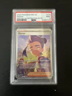 2025 POKEMON PRE EN-PRISMATIC EVOLUTIONS SPECIAL ILLUSTRATION RARE KIERAN PSA 9 - Image 1