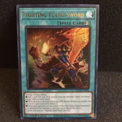 YUGIOH Fighting Flame Sword MZMI-EN008 Ultra Rare 1st Edition NM FLAME SWORDSMAN - Image 1