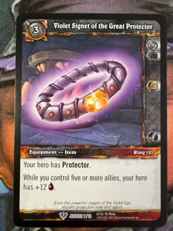 World of Warcraft TCG Promo Justice 7/12 Violet Signet of the Great Protector - Image 1
