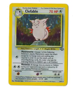 Clefable 1/64 Jungle Holo Rare Pokemon Card WOTC 1999 LP - Image 3
