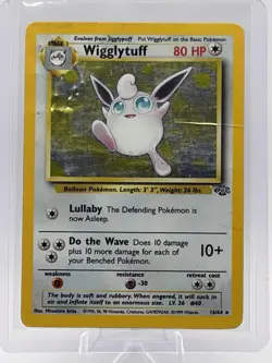 Pokemon TCG Wigglytuff Holo Unlimited Rare Card 16/64 Jungle Damaged - Image 1