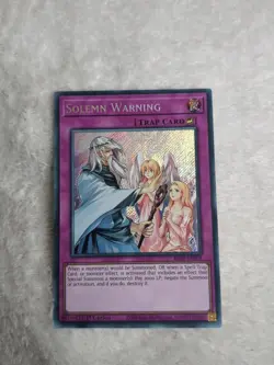 RA02-EN078 Solemn Warning : Secret Rare 1st Edition YuGiOh Card - Image 1