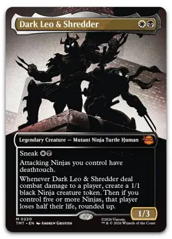 Dark Leo & Shredder (Borderless) #220 NM Teenage Mutant Ninja Turtles Magic MTG - Image 1