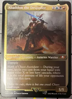 ABADDON THE DESPOILER 319 THICK STOCK Universes Beyond Warhammer 40K MTG Magic - Image 1