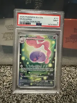 2025 Pokemon Black Bolt Musharna Illustration Rare #117/086 PSA 9 - Image 1
