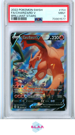 CHARIZARD POKEMON 154/172 2022 BRILLIANT STARS ART RARE ENGLISH PSA 9 - Image 1