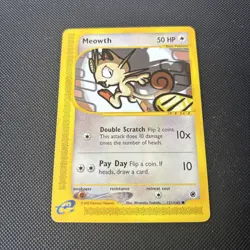 Pokemon Card Expedition Base Set Meowth 121/165 E Series Pokemon TCG - Image 3
