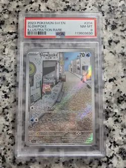 2023 POKEMON SVI EN SLOWPOKE ILLUSTRATION RARE #204 PSA 8 MN-MT - Image 1
