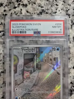2023 POKEMON SVI EN SLOWPOKE ILLUSTRATION RARE #204 PSA 8 MN-MT - Image 2