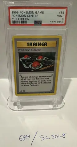 PSA 9 - Pokemon POKEMON CENTER 85/102 - 1st Edition SHADOWLESS BASE SET - MINT - Image 1