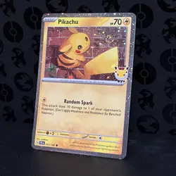 Pikachu 30th Celebration Promo. Black Star Pokemon with Tail Swirl! - Image 1