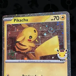Pikachu 30th Celebration Promo. Black Star Pokemon with Tail Swirl! - Image 2