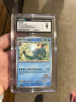 Pokemon TCG Feraligatr 213 Sv: Scarlet & Violet Promo Illustration Contest CGC 9 - Image 1