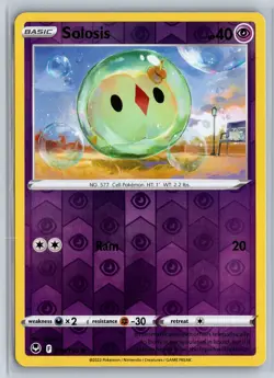 Solosis Pokemon TCG Silver Tempest Common SIT 078/195 Pokemon NM Reverse Holo - Image 1