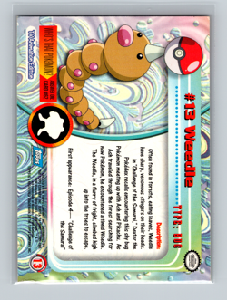 Pokemon Topps TV Animation Edition Blue Logo Weedle #13 - Image 2