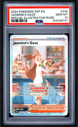 Pokemon TCG Jasmine's Gaze 245/191 Surging Sparks PSA 10 Special Illustration - Image 1