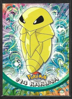 Kakuna #14 Pokemon 1999 Topps TV Animation Edition Series 1 Blue Logo - Image 1
