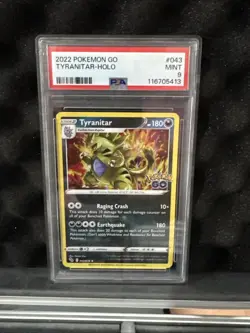 PSA 9 Tyranitar Pokemon GO 043/078 Holo Rare Graded - Image 1