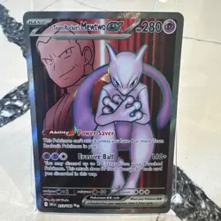 Team Rocket's Mewtwo ex 213/182 Ultra Rare Destined Rivals Pokemon TCG - Image 1