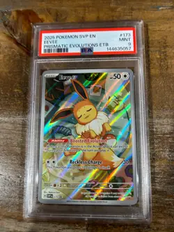 POKEMON 2025 20 Prismatic Evolutions ETB EEVEE Full Art SVP En #173 PSA 9 Mint - Image 1