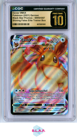 EEVEE POKEMON SWSH087 2021 SHINING FATES ETB BLACK STR PRM GER PRISTINE CGC10 - Image 1