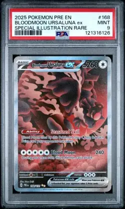 Bloodmoon Ursaluna ex 168 Prismatic Evolutions 2025 Illustration Pokemon PSA 9 - Image 1