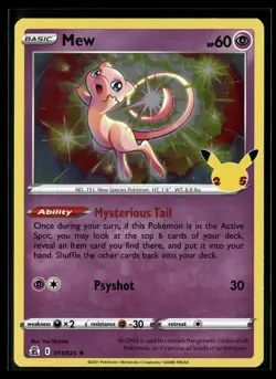 Mew 011/025 Holo Rare Celebrations Pokemon NM/M - Image 1