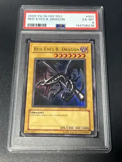 2003 Yu-Gi-Oh! Red-Eyes B. Dragon Black SDJ-001 PSA 6 Ultra Rare - Image 1