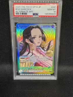 2025 ONE PIECE JPN OP14-THE AZURE SEA'S SEVEN ALTERNATE ART BOA HANCOCK PSA 10 - Image 2