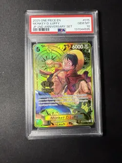 2025 One Piece EN JP 2nd Anniversary Set #015 Monkey D Luffy PSA 10 GEM MINT - Image 1