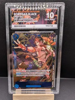 Portgas.D.Ace OP07-053 3rd Anniversary Winner Stamp Mint ACE 10 One Piece TCG - Image 1