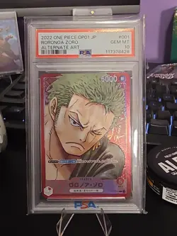 2022 Roronoa Zoro Alternate Art Leader #OP01-001 Japanese PSA 10 - Image 1
