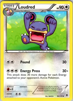 Pokemon TCG Loudred XY Phantom Forces 84/119 Regular Uncommon Card NM - Image 1