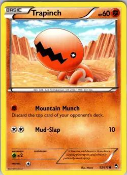 Pokemon TCG Trapinch XY Furious Fists 53/111 Regular Common Card NM - Image 1