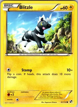 Pokemon TCG Blitzle Black & White Base Set 41/114 Regular Common Card NM - Image 1