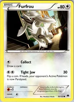 Pokemon TCG Furfrou XY BREAKpoint 95/122 Regular Common Card NM - Image 1