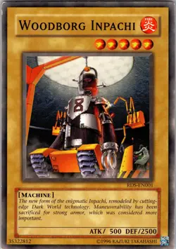 Yu-Gi-Oh TCG Woodborg Inpachi RDS-EN001 Unlimited Regular Common Card Played LP - Image 1