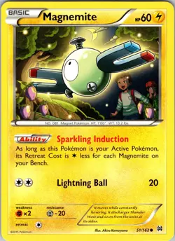 Pokemon TCG Magnemite XY BREAkthrough 51/162 Regular Common Card NM - Image 1