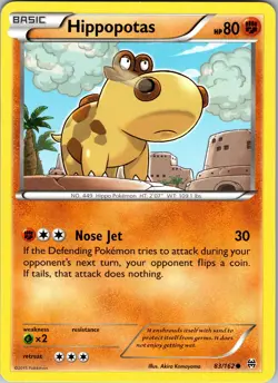 Pokemon TCG Hippopotas XY BREAKthrough 83/162 Regular Common Card NM - Image 1