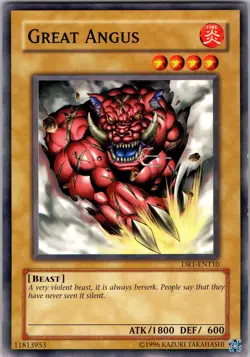 Yu-Gi-Oh TCG Great Angus DR1-EN110 Unlimited Regular Common Card LP-NM - Image 1