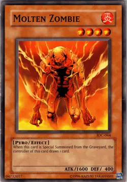 Yu-Gi-Oh TCG Molten Zombie IOC-064 Unlimited Regular Common Card Played MP - Image 1