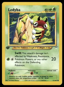 Pokemon Cards Ledyba 71/105 1st Edition Neo Destiny Common NM - Image 1