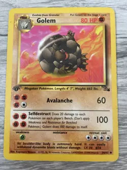 4 x 1st First Edition Pokemon Cards Bellsprout Meowth Kabuto Golem - Image 5