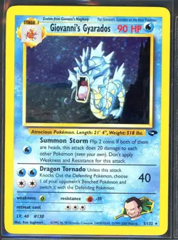 Pokemon Cards - Giovanni's Gyarados 5/132 - Gym Challenge - Excellent - Image 1