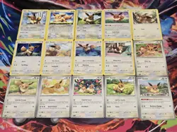 Eevee Pokemon Cards Lot x15 – Great Starter Collection - Image 1