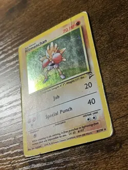Pokemon TCG Hitmonchan Holo Rare Card 8/130 Base Set 2 - Image 2