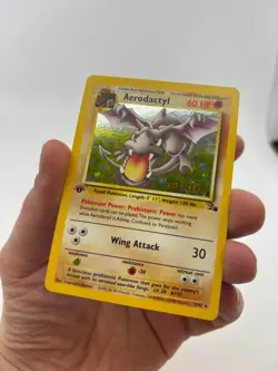 Pokemon Cards - 1st Edition PreRelease Aerodactyl 1/62 - Cosmos Holo Error NM - Image 4