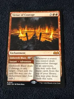 Virtue of Courage Wilds of Eldraine Regular 0157 woe Near Mint Magic MTG Card - Image 1