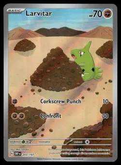 Pokemon Cards Larvitar 203/197 Obsidian Flames Illustration Rare NM *3 - Image 1